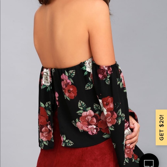 Lulus xs long sleeve off the shoulder crop - Picture 4 of 7